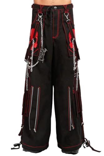 Amazon.com: Tripp NYC Doom Skull Pants [BLK/RED Stitch] XS